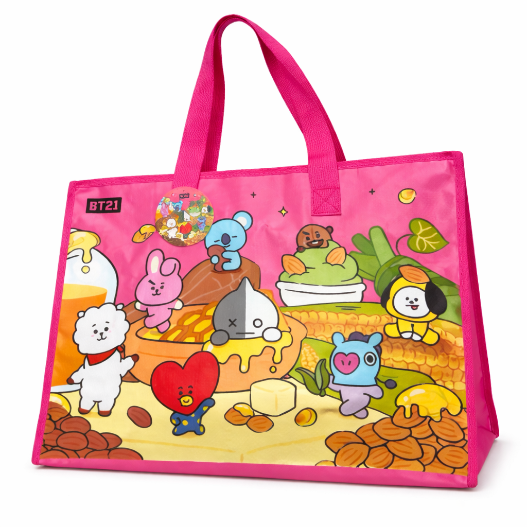 BT21 Sweet Snack Pink Tote Bag