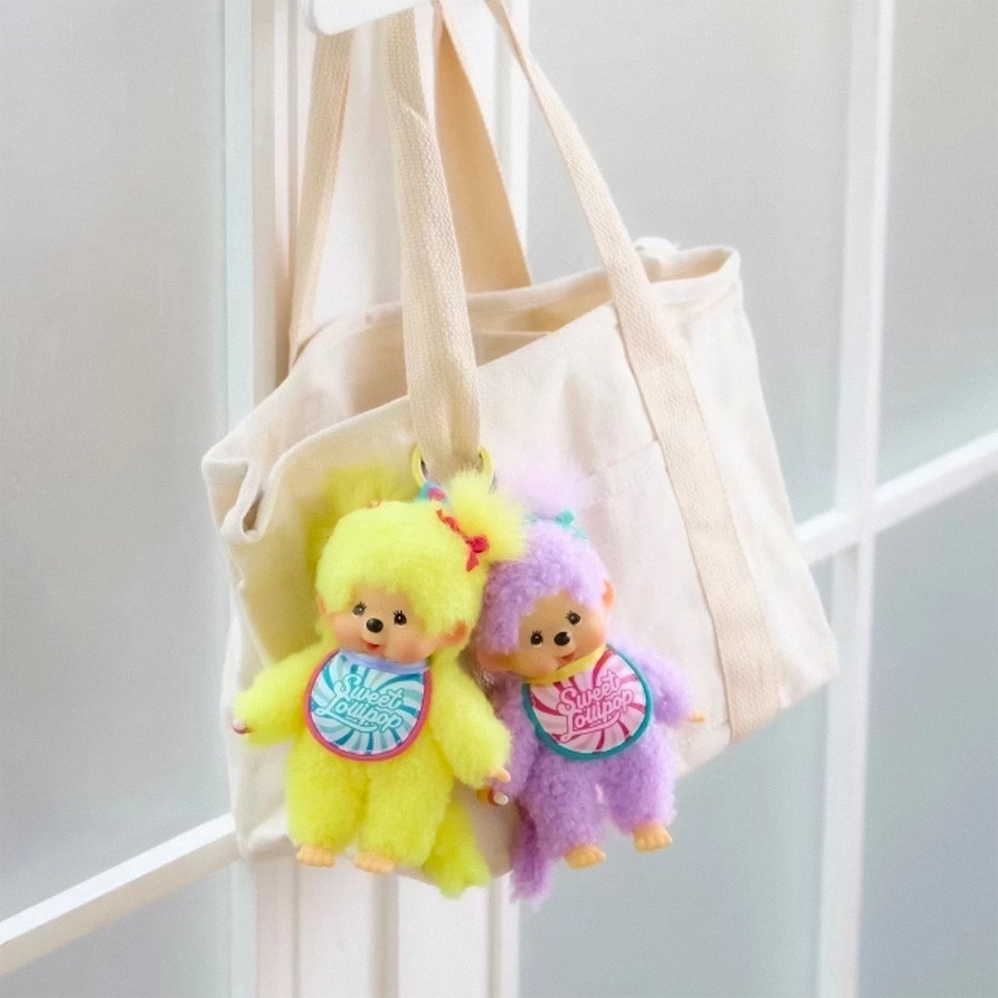 Monchhichi × Chupa Chups “Sweet Lollipop” Plush Keychain (Japan Exclusive)