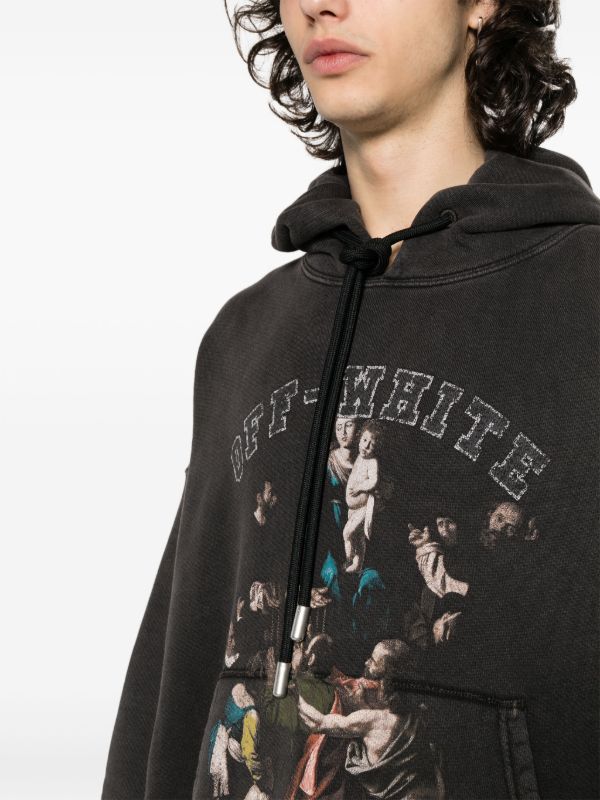 Off-White Graphic Print Cotton Hoodie