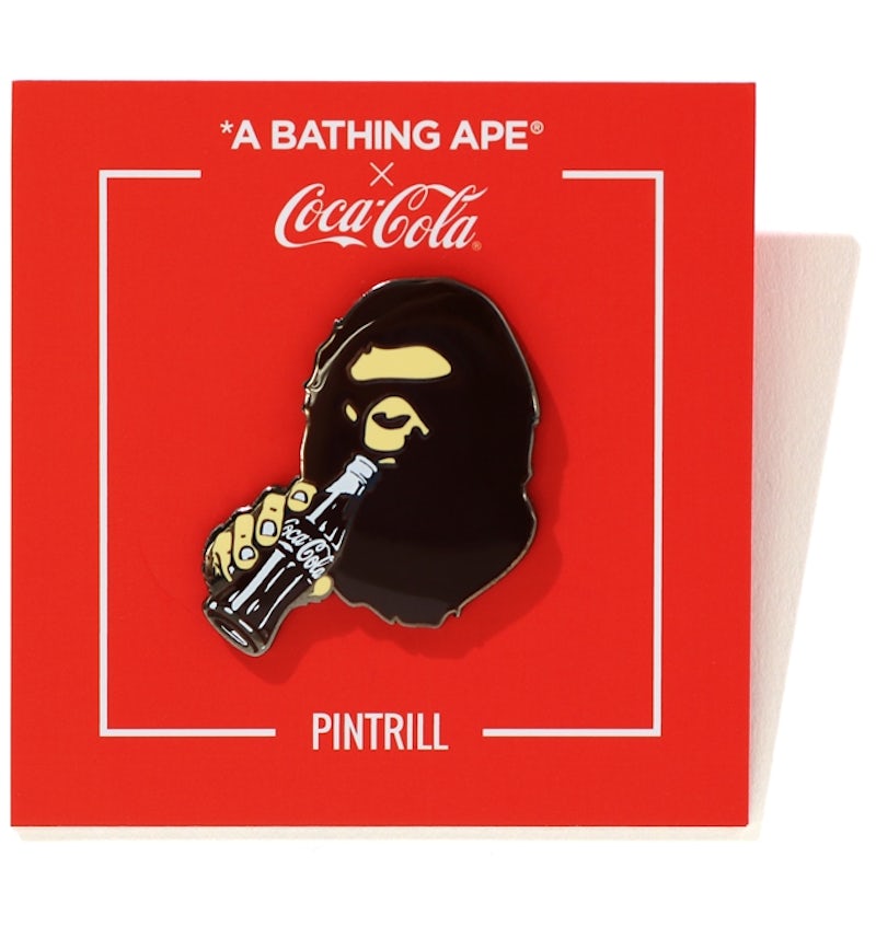A Bathing Ape x Coca Cola Mr. A Bathing Ape Head Pintrill Bape