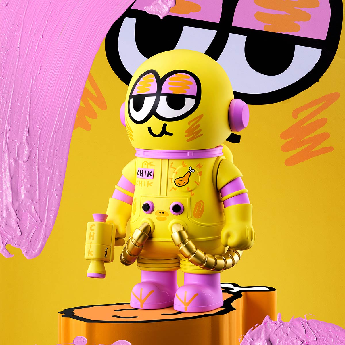 Mega Space Molly 400% Jon Burgerman Space Cadets Series – HUMAN