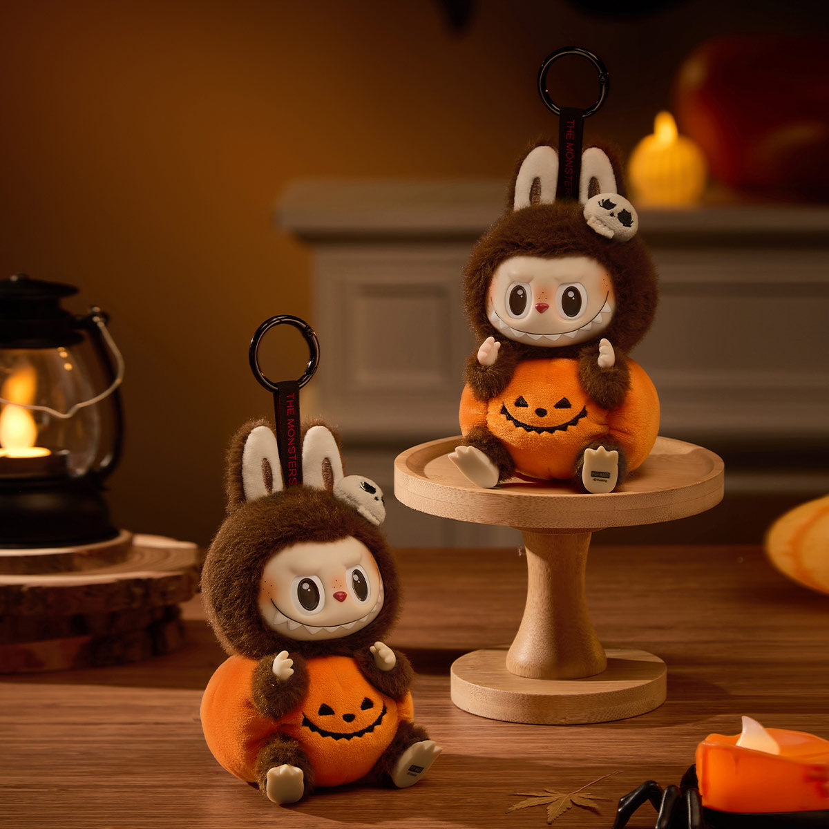 Labubu The Monsters Happy Halloween Party Series Sitting Pumpkin Vinyl Plush Pendant