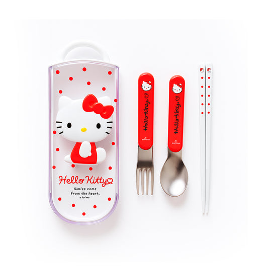 Hello Kitty Utensil / Cutery Trio Set with Sliding Case