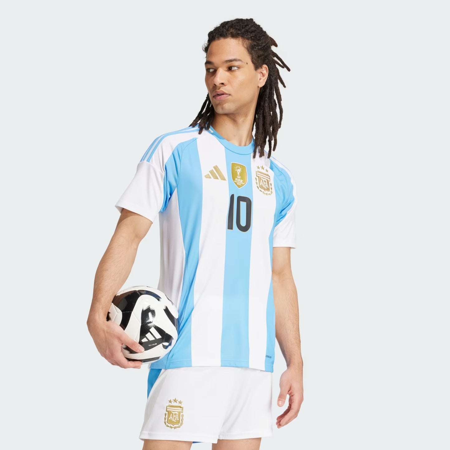 Adidas Argentina 2024 Home Football Jersey with Messi Name and Number