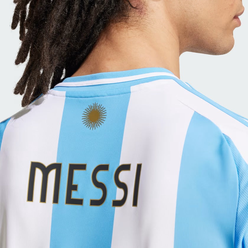 Adidas Argentina 2024 Home Football Jersey with Messi Name and Number
