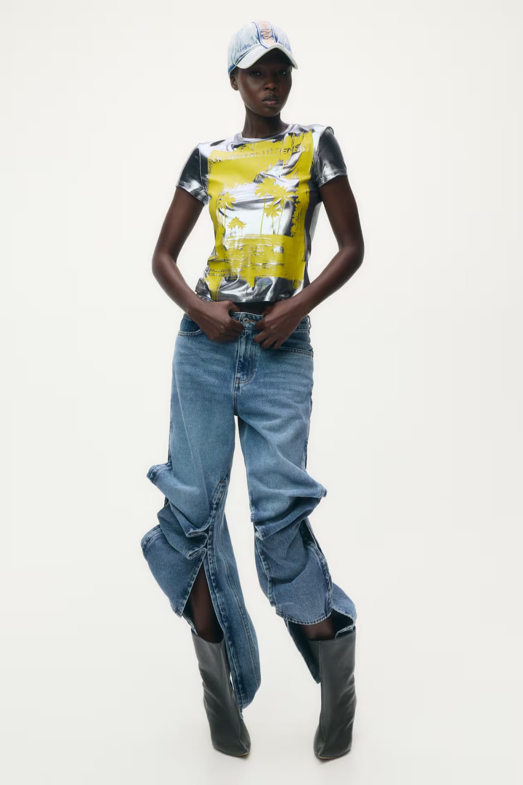 Glenn Martens H&M Playera con Diseño Metálico