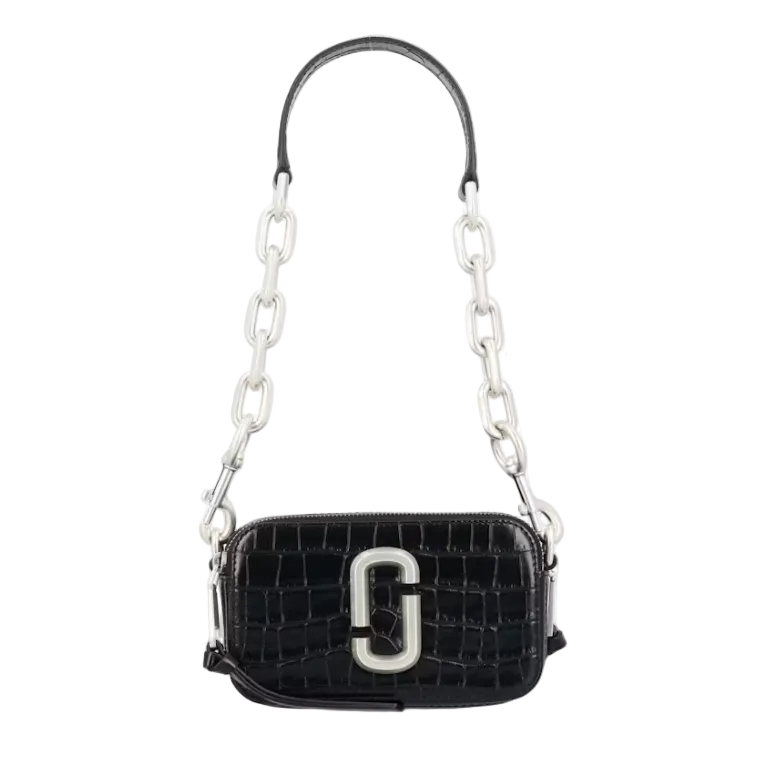 Logo Plaque Embossed Chain Shoulder Bag Marc Jacobs