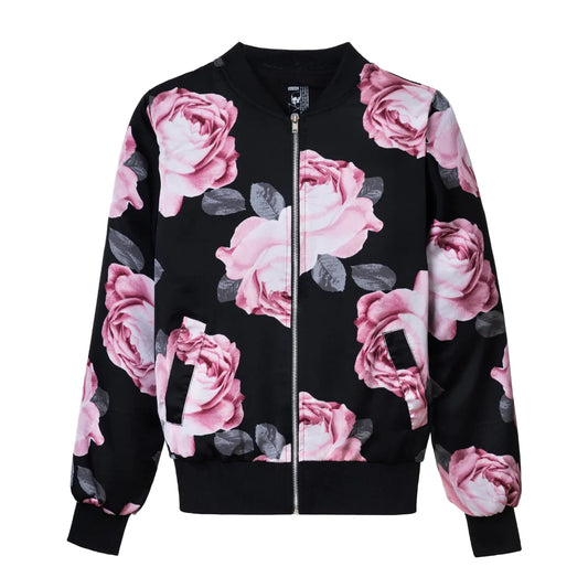 Chamarra Bomber Pink Flower