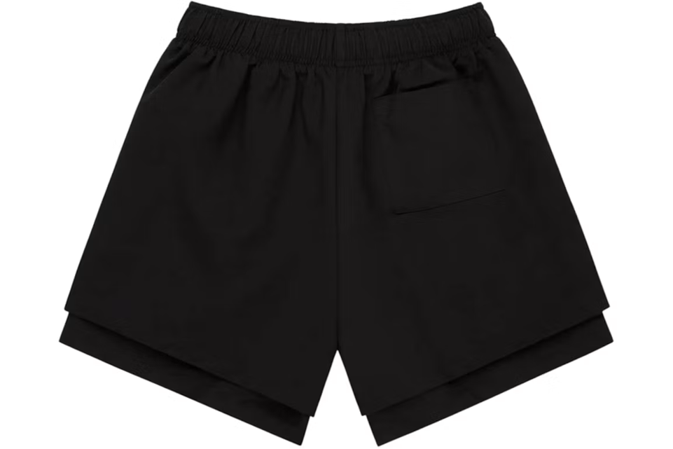 Sp5der Vaa Pantalón Corto De Doble Capa Negro