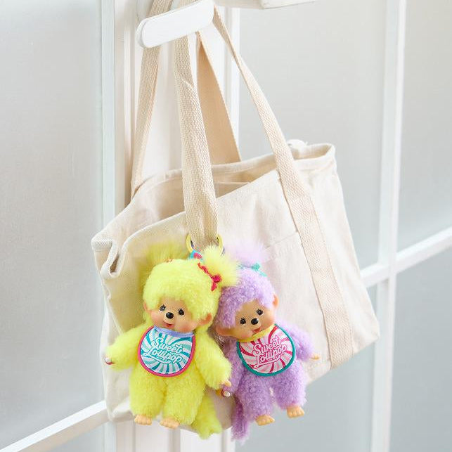 Monchhichi × Chupa Chups “Sweet Lollipop” Plush Keychain (Japan Exclusive)