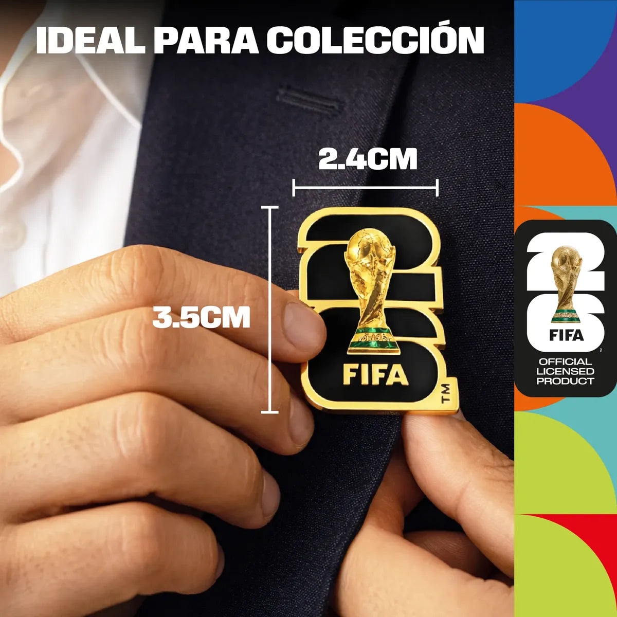 FIFA 2026 - Official Metal World Cup Emblem Pin Badge (Colors: Gold and Silver)