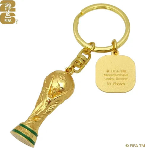 FIFA 2026 - Llavero Oficial Trofeo Dorado 3D con Dije del Logo
