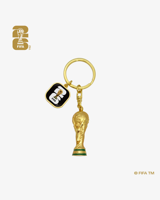 FIFA 2026 - Llavero Oficial Trofeo Dorado 3D con Dije del Logo