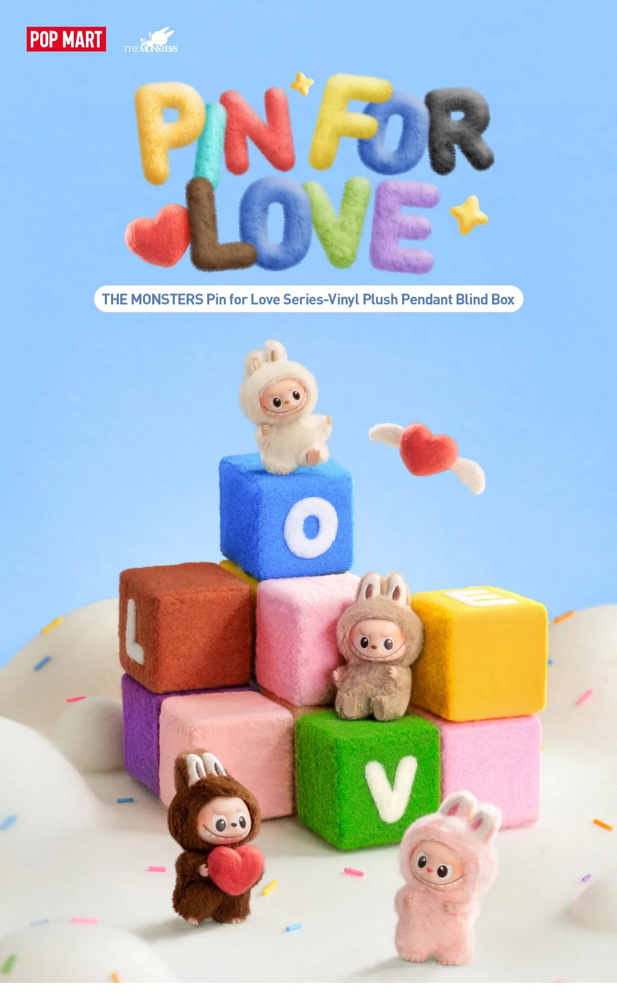 The Monsters Pin For Love Series Vinil Plush Pendant Blinr Box Labubu Pop Mart