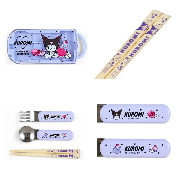 Hello Kitty Utensil / Cutery Trio Set with Sliding Case