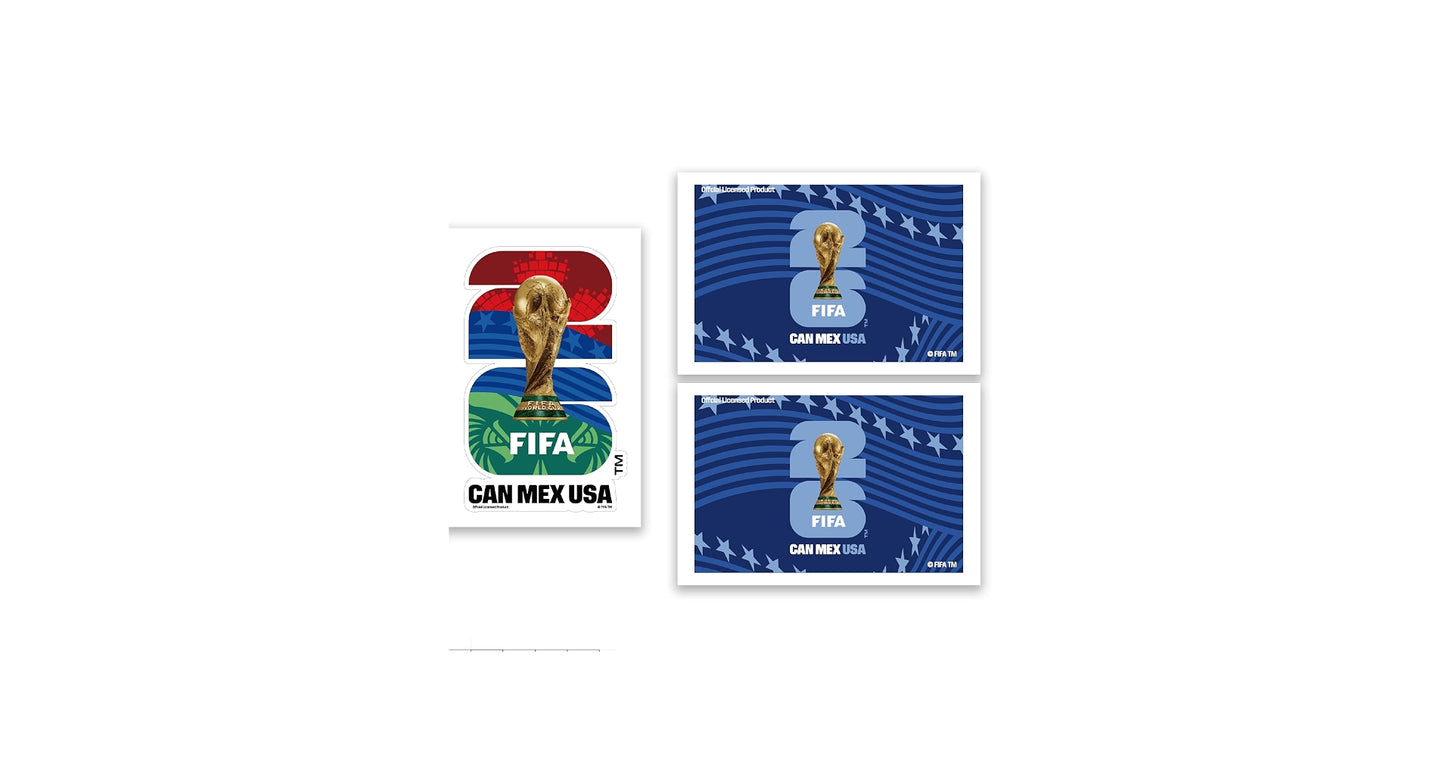 FIFA 2026 - Official World Cup Emblem 3D Raised Sticker (Colors: Black, Blue, and Green)