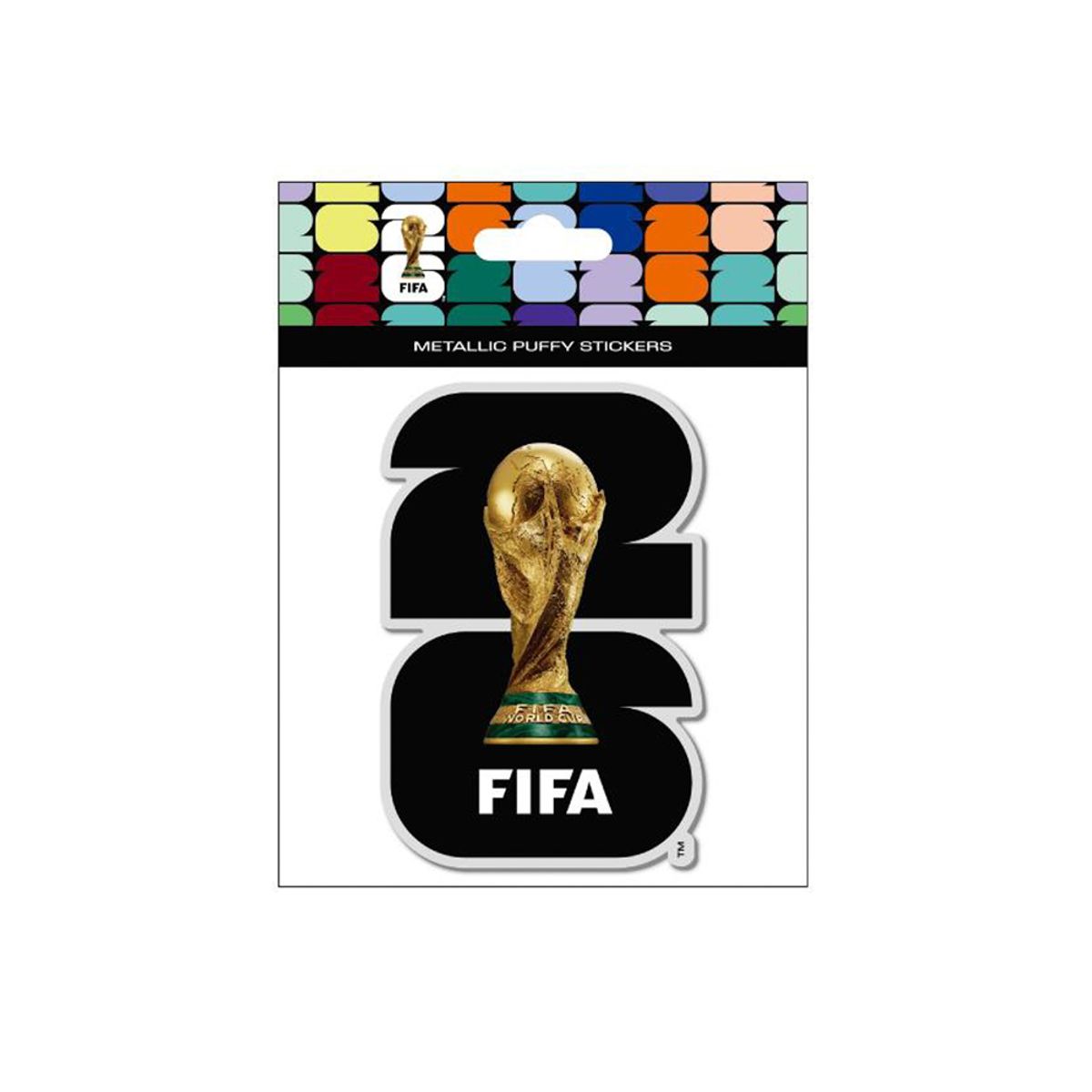FIFA 2026 - Official World Cup Emblem 3D Raised Sticker (Colors: Black, Blue, and Green)