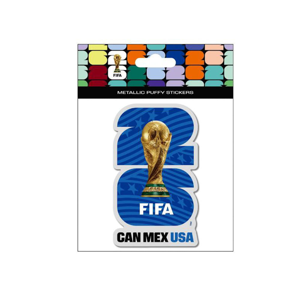 FIFA 2026 - Official World Cup Emblem 3D Raised Sticker (Colors: Black, Blue, and Green)