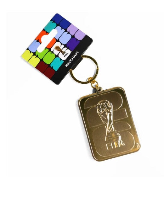 FIFA 2026 - Llavero Oficial Metálico Dorado del Emblema de la Copa Mundial